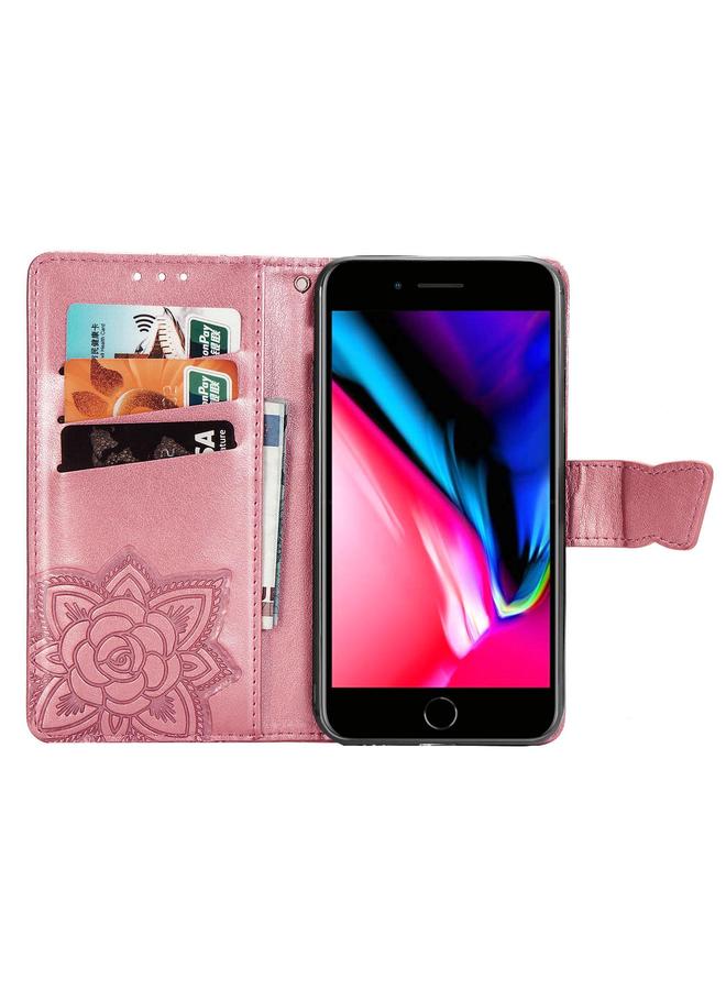 erorex Case For iPhone 16e Butterfly Love Flower Embossed Leather Phone Case - Image 4