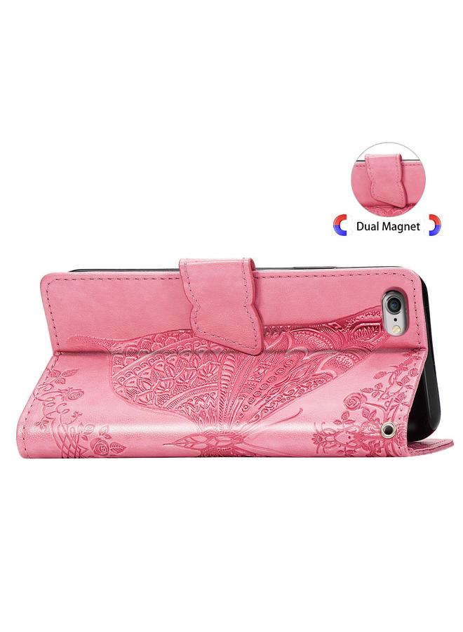 erorex Case For iPhone 16e Butterfly Love Flower Embossed Leather Phone Case - Image 5