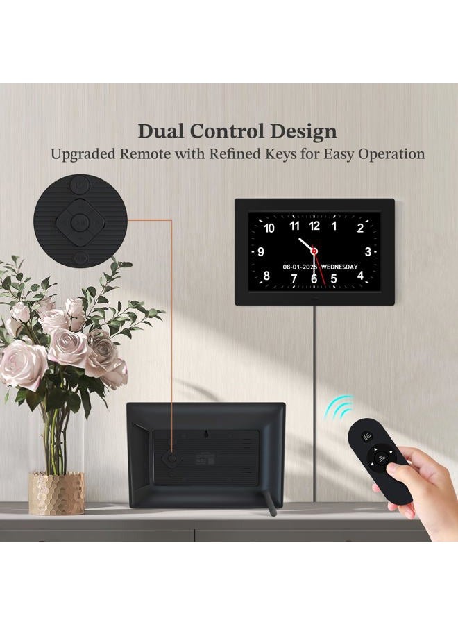 FLYRUIT 10.1'' Extra Large Digital Clock, 1280*800p HD Display, Dementia Clock For Seniors, Digital Clock With Date, Time, Day Of Week, 10 Reminders & 6 Alarms, Auto Dimming & DST, Remote Control, Black - Image 4