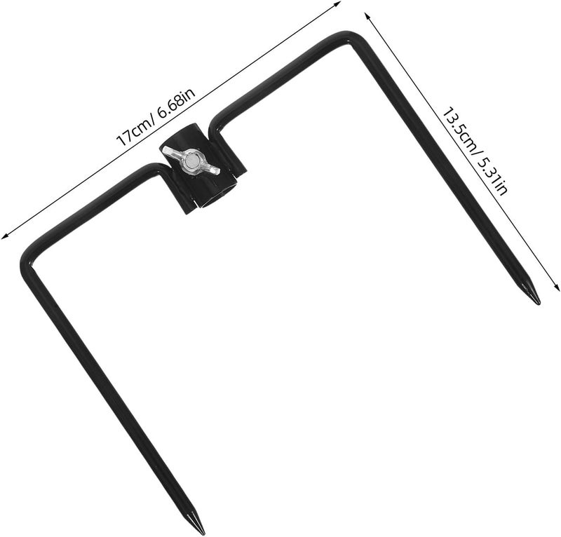 Lurrose 2Pcs Iron Garden Flag Holder Stake Weatherproof Outdoor Flagpole Ground Stake Umbrella Stand Base Universal Pole Stabilizer for Yard Patio and Lawn - Image 4
