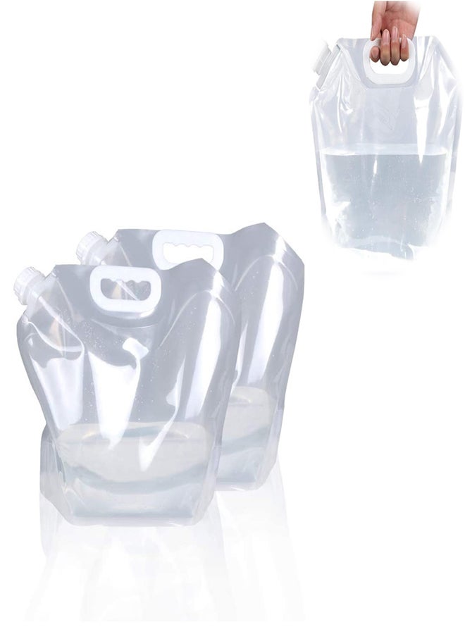 Collapsible 1.3 Gallon Water Storage Bag - Food Grade Clear Plastic Container for Camping, Hiking, and Outdoor Activities (Set of 2) - Image 1