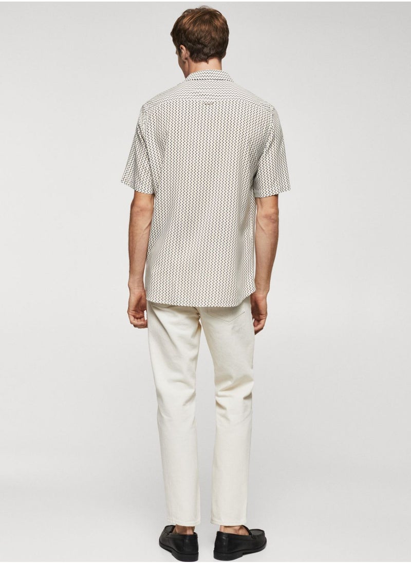 Mango Man - Dot Print Regular Fit Shirt - Image 1