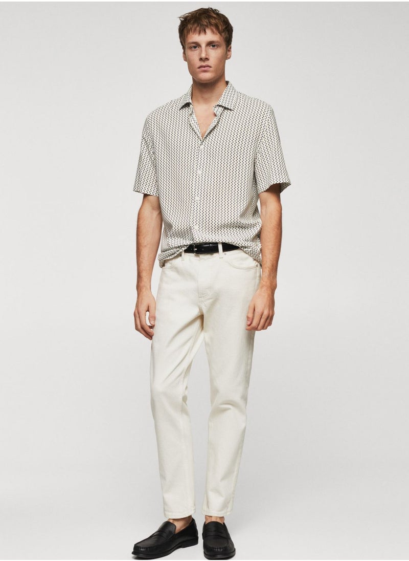 Mango Man - Dot Print Regular Fit Shirt - Image 1