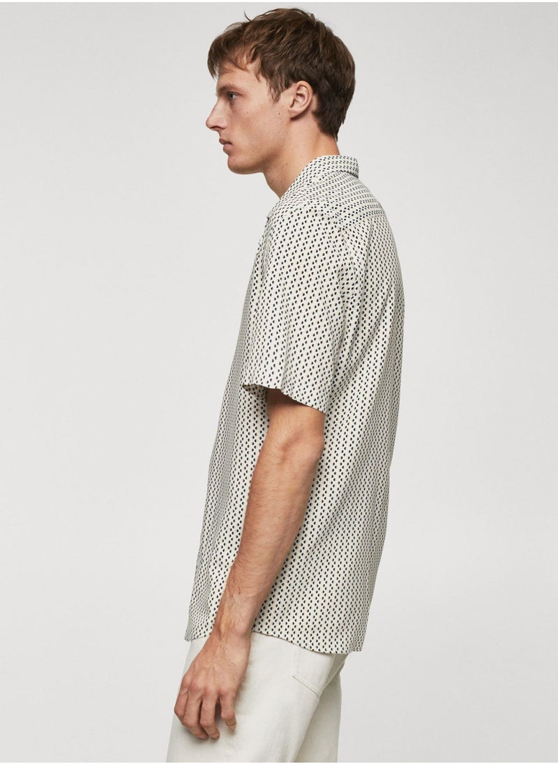 Mango Man - Dot Print Regular Fit Shirt - Image 1