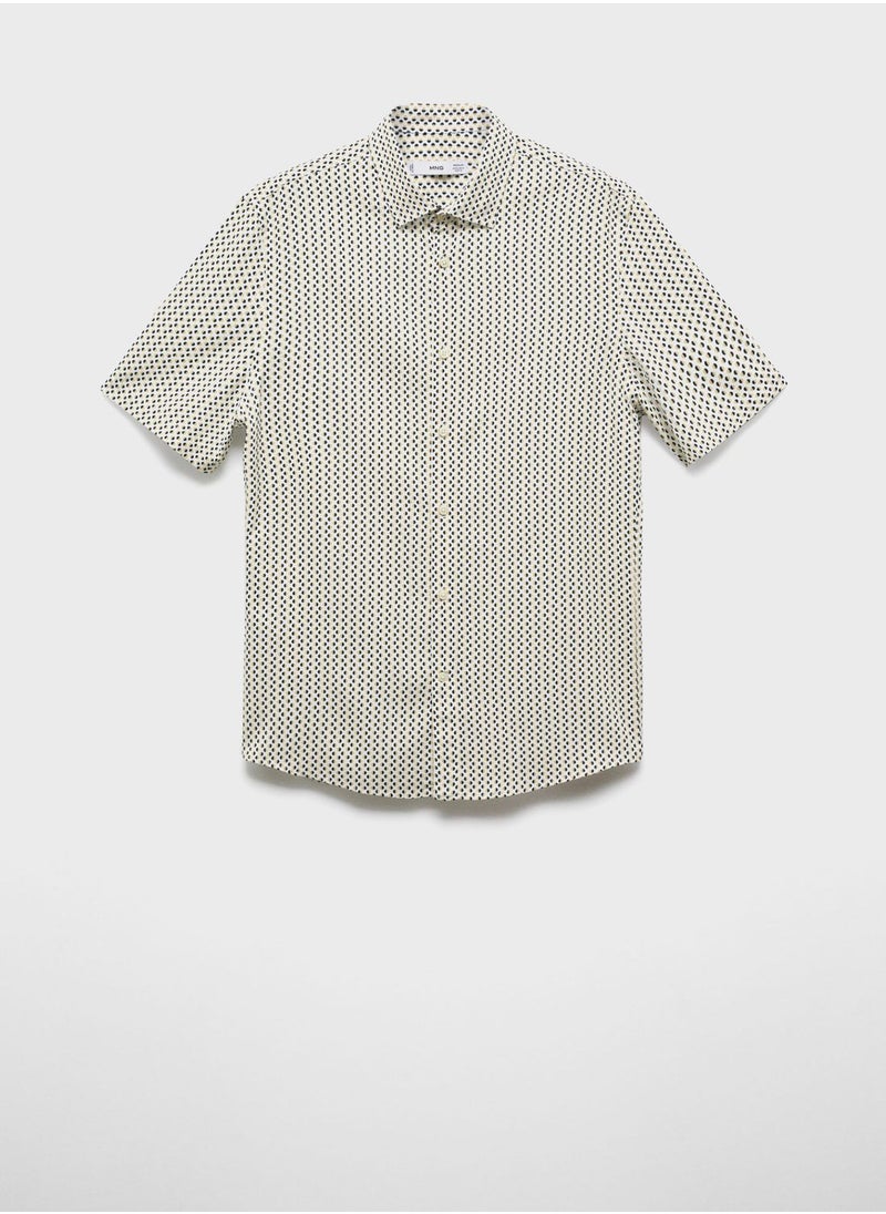 Mango Man - Dot Print Regular Fit Shirt - Image 1