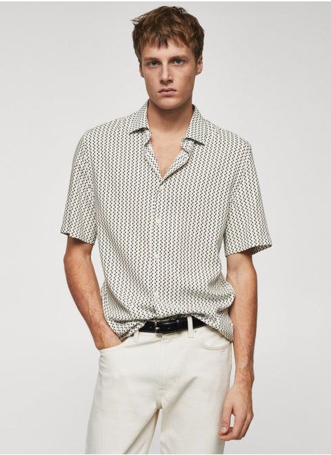 Dot Print Regular Fit Shirt