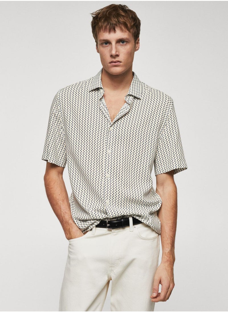 Mango Man - Dot Print Regular Fit Shirt - Image 1