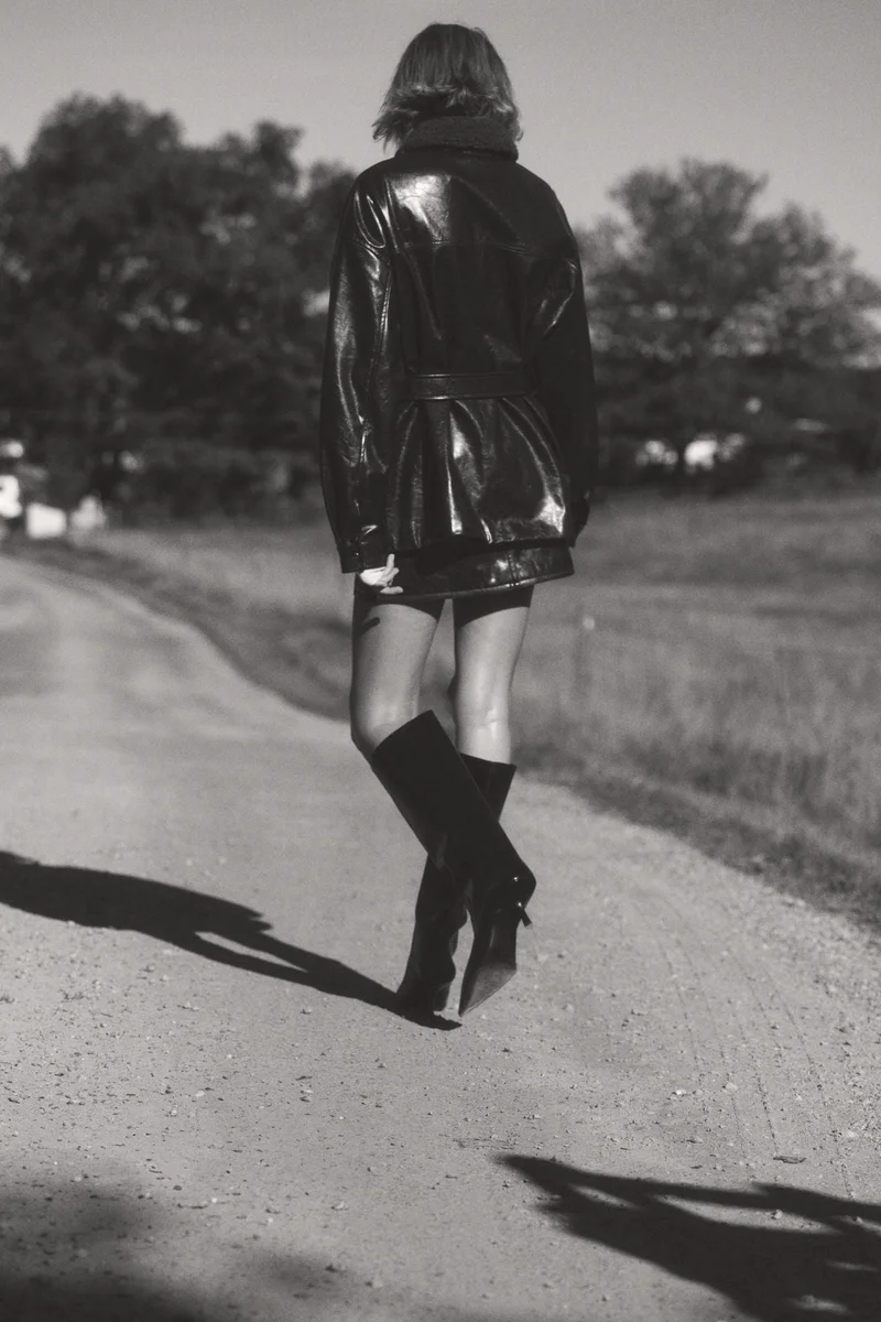 H&M Coated belted jacket