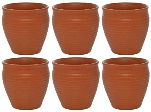 ADHAATA ADHAATA Ceramic Kulhar Kulhad Cups Traditional Indian Tea Chai Coffee Cup 6 OZ (Set of 6pc)  - Image 1