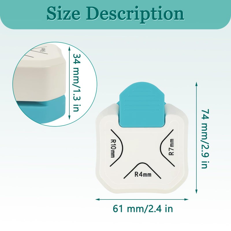 YOLCAR 3 in 1 Corner Rounder Punch, R4mm+R7mm+R10mm, Corner Cutter Rounder for Cardstock, Paper Crafts, DIY Projects, Junk Journals, Photo Cards, Business Cards, and Scrapbooking - Image 2