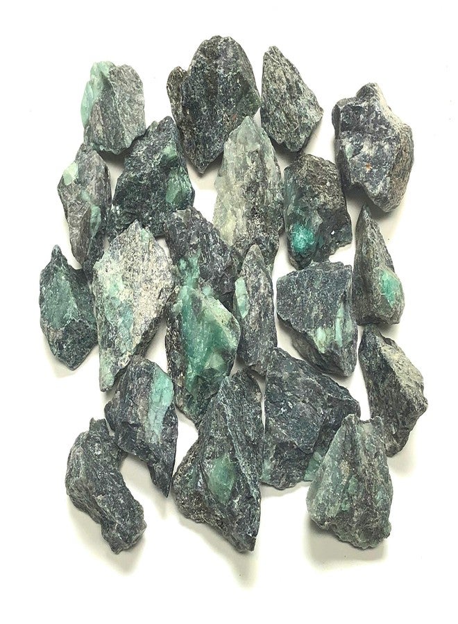 Zentron Crystal Collection Zentron Rough Emerald Stones - Large 1" Pieces in Velvet Bag 1/2 Pound - Image 1