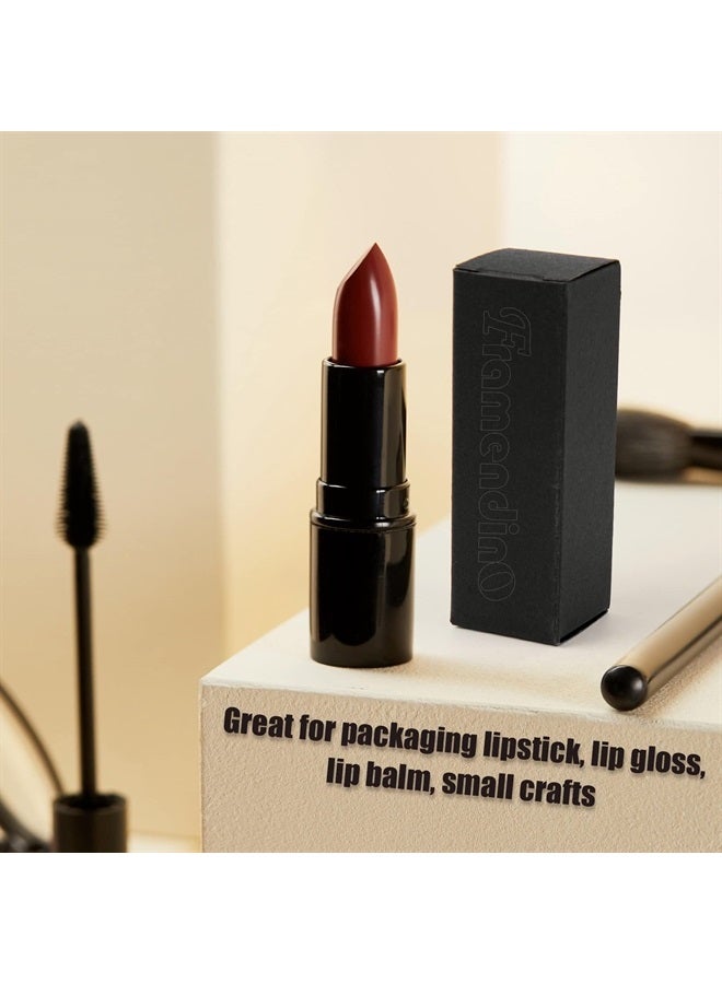 Framendino , 50 Pack Black Rectangle Lipstick Boxes Lip Gloss Boxes Lipstick Bottle Boxes Reusable Lip Balm Packaging Cases Essential Oil Wrapping Box for DIY Lip Gloss Gift Packaging - Image 3