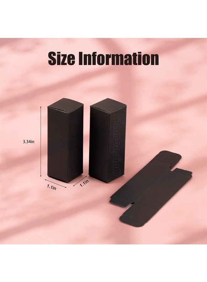 Framendino , 50 Pack Black Rectangle Lipstick Boxes Lip Gloss Boxes Lipstick Bottle Boxes Reusable Lip Balm Packaging Cases Essential Oil Wrapping Box for DIY Lip Gloss Gift Packaging - Image 2