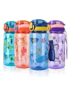 Adando Adando 600ml Kids Water Bottles With Straw Toddler Drinks Bottle for School Leakproof Children's Bottle BPA free Sport Bottle for Girls Boys 1 Pack  - Image 1
