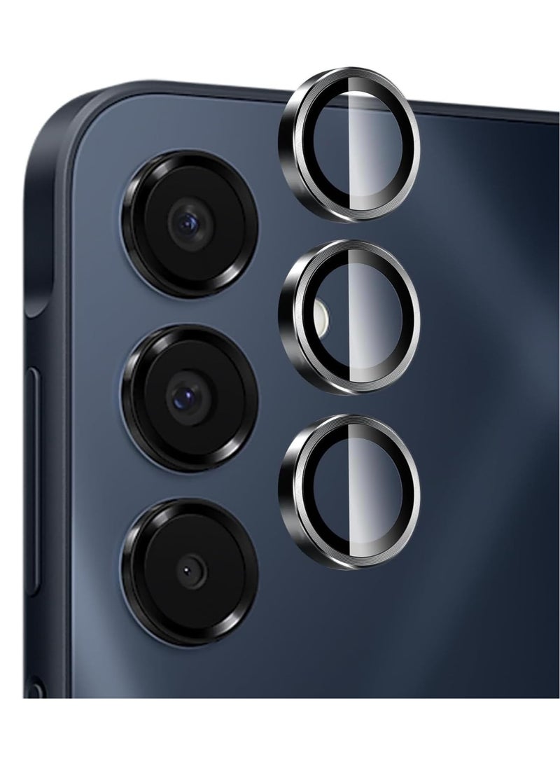 Camera Lens Protector for Samsung Galaxy A16 Accessories, 9H Tempered Glass Metal Individual Ring Camera Cover Screen Protector for Samsung A16, Case Friendly, Anti Scratch (Black) - Image 1