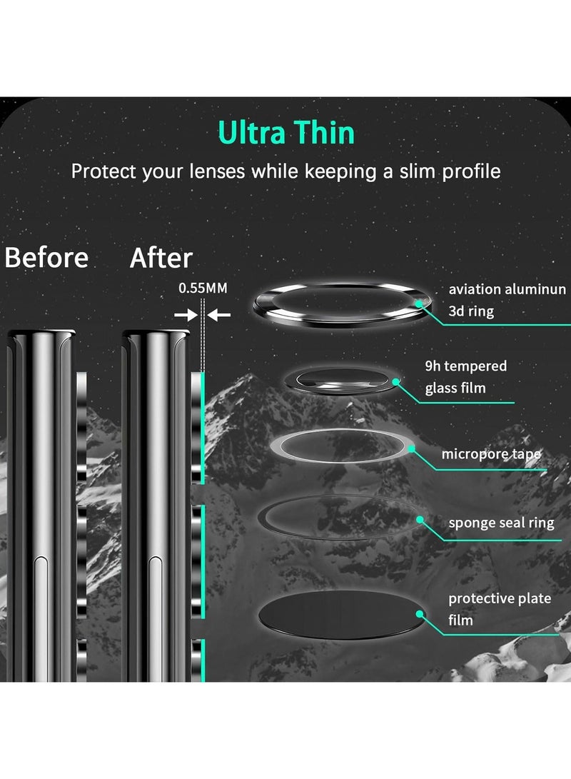 Camera Lens Protector for Samsung Galaxy A16 Accessories, 9H Tempered Glass Metal Individual Ring Camera Cover Screen Protector for Samsung A16, Case Friendly, Anti Scratch (Black) - Image 2