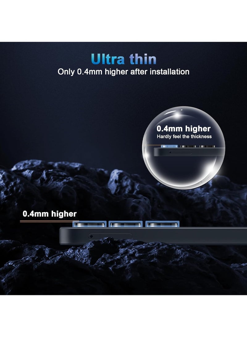 Camera Lens Protector for Samsung Galaxy A16 Accessories, 9H Tempered Glass Metal Individual Ring Camera Cover Screen Protector for Samsung A16, Case Friendly, Anti Scratch (Black) - Image 4