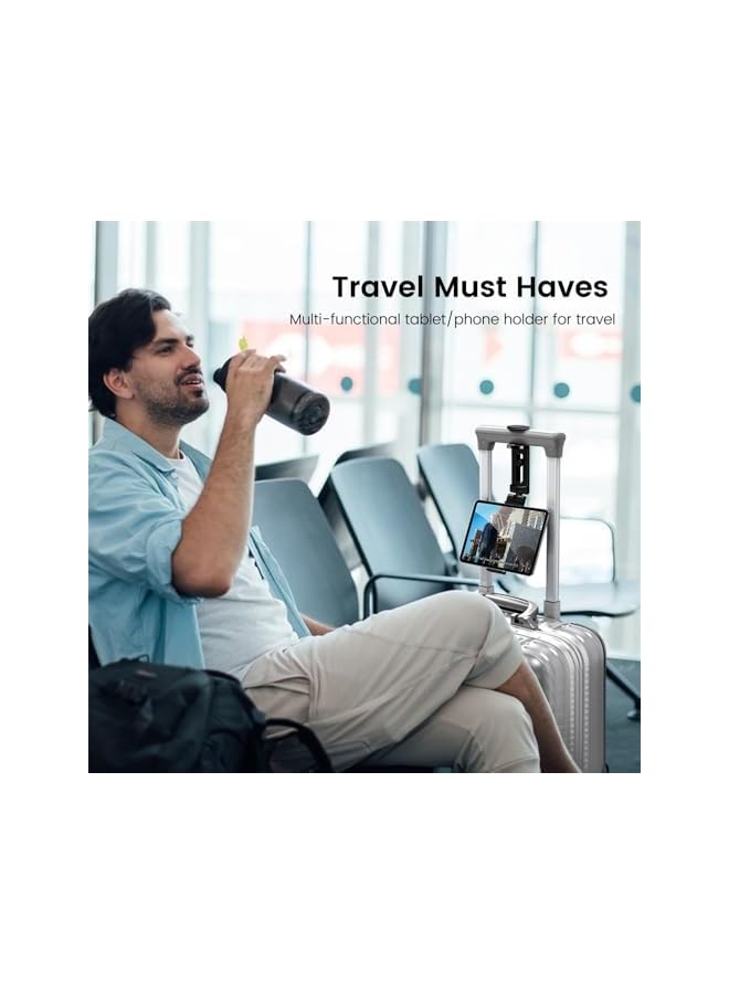 Green Tiger Airplane Travel Tablet Phone Mount, Adjustable Tablet/Phone Mount for Airplane Seat and Desk, Pocket Size Travel Essential, Fits Devices 3.15" to 7.93" Wide - Image 4