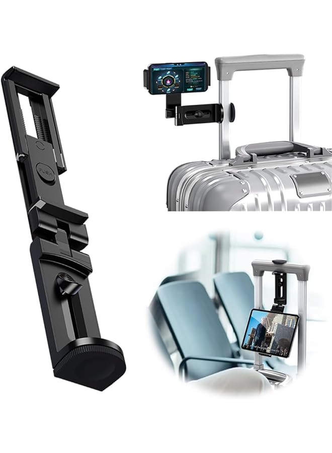 Green Tiger Airplane Travel Tablet Phone Mount, Adjustable Tablet/Phone Mount for Airplane Seat and Desk, Pocket Size Travel Essential, Fits Devices 3.15" to 7.93" Wide - Image 1