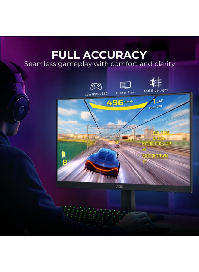 AOC 2K OLED Gaming Monitor, 27 Inch QHD 2560x1440, QD-OLED Panel Type, 240Hz Refresh Rate, 0.03ms Response Time, Flicker-Free | Q27G40ZDF Black & Red BLACK &RED - Image 5