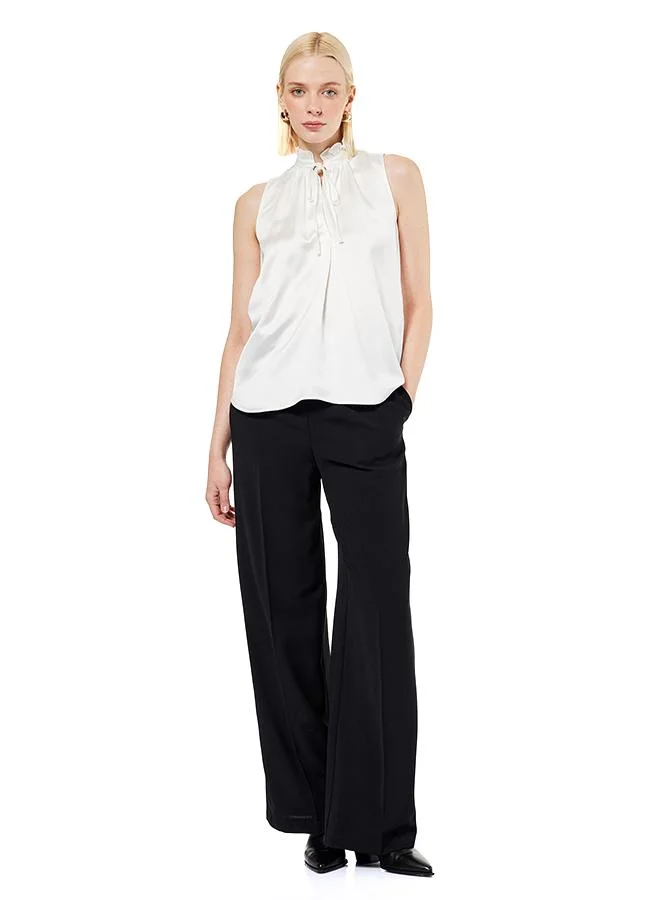 Sleeveless Satin Blouse