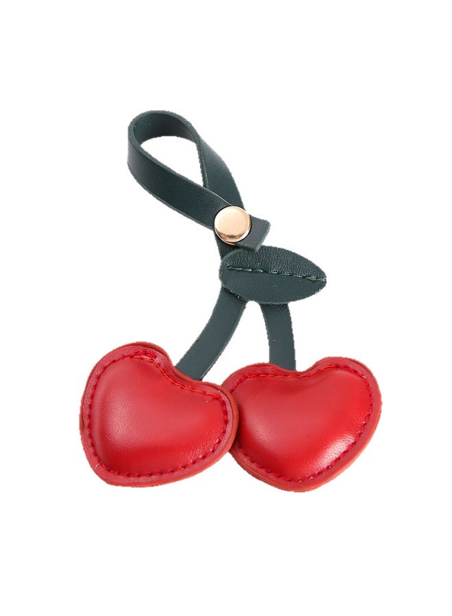 Cute Cherry Keychain, PU Leather Charm, Ideal for Handbags & Keyrings - Image 4