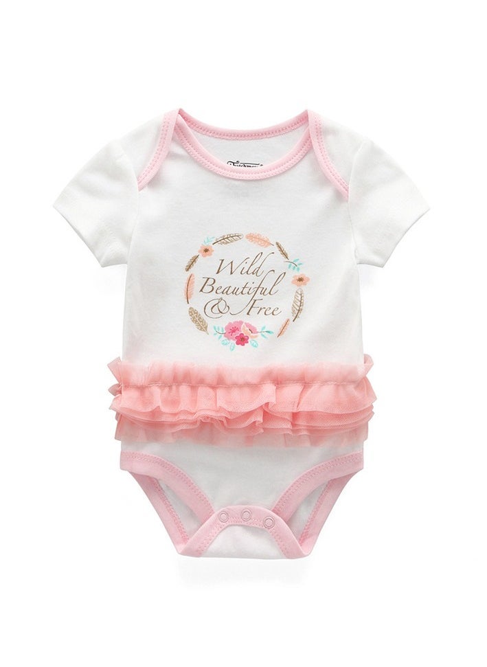 3-piece set of pure cotton jumpsuits for infants and young children, short-sleeved crawling clothes - Image 4