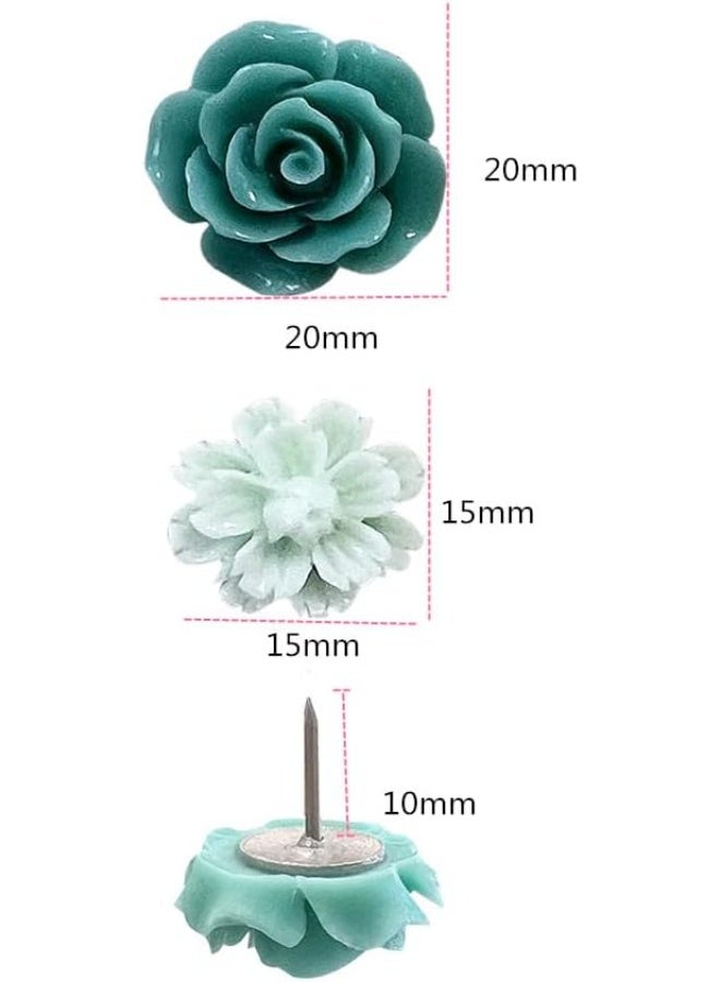 Temoyj 24Pcs Decorative Pushpins,Cork Board Tacks,Bulletin Board Tacks,Thumb Tack Decorative for CorkBoard, Office Organization or Home, Green - Image 5