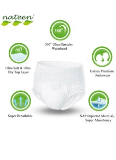 nateen Nateen Hospeen Adult Diapers Pants,Period Pants for Sanitary Protection,Medium,Waist Size 60-110cm,10 Count Day Adult Pull Ups,Panty Style Sanitary Pads for Women,Super Soft Fit.  - Image 3