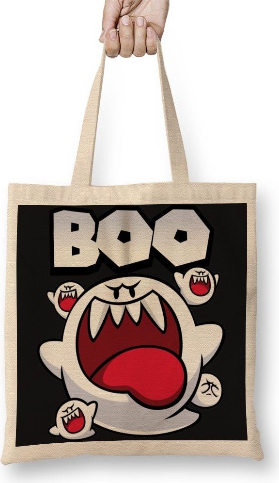 Baskı Dükkanı Print Shop Super Mario Boo Tote Bag Long Handle 