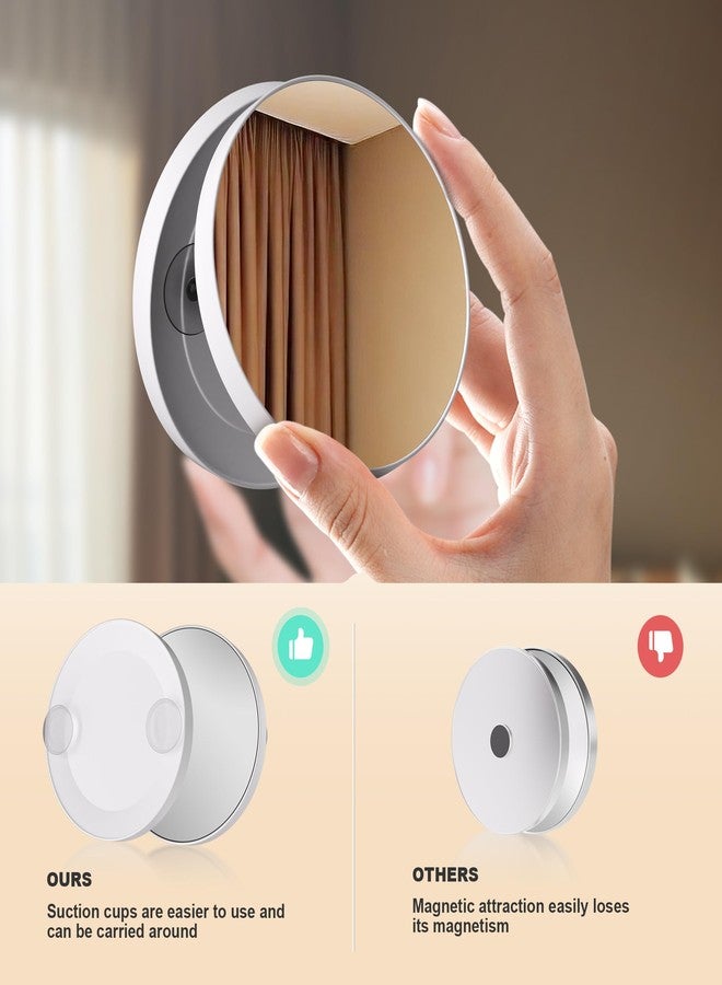 MINISO Vanity Mirror with Lights, 13.8" x 11" LED Makeup Mirror, Light & Brightness Adjustment, Smart Sensor, 360°Rotation, Aluminum Alloy Metal White Frame, with 5X Magnifying Glass - Image 5