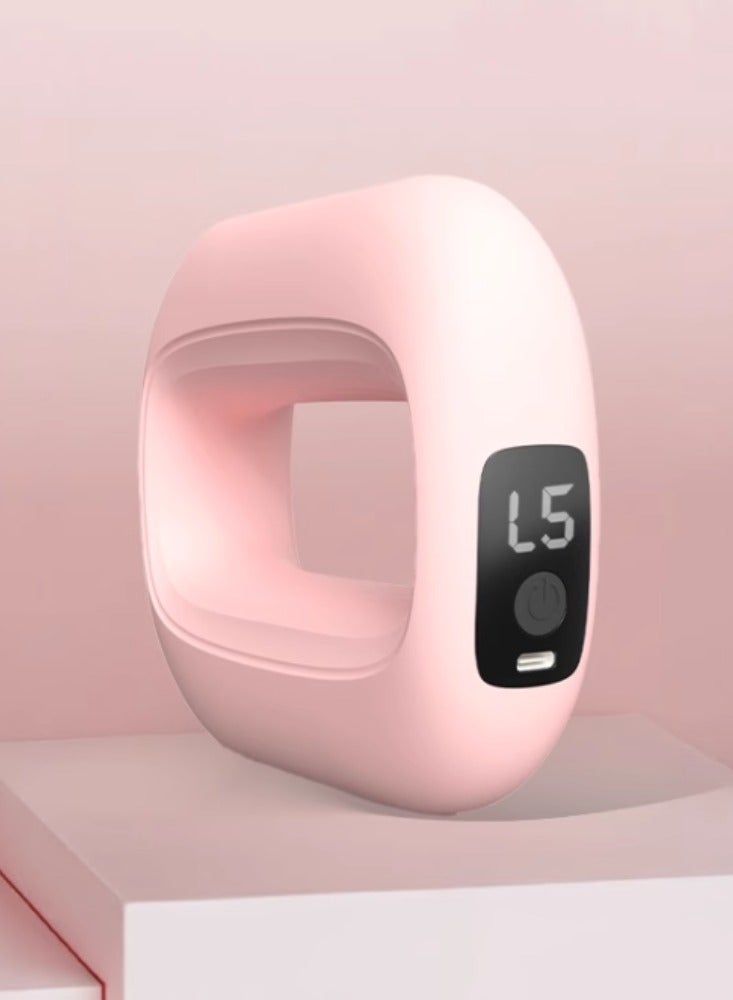 Generic Fascial Ring Slimming Belt Fat-shaking Machine Slimming Belly Artifact Lazy Weight Loss Artifact Waist Muscle Massager dream pink-5-Speed Frequency Conversion 2 Strong Vibration Modes Fat Burning Pl  - Image 1
