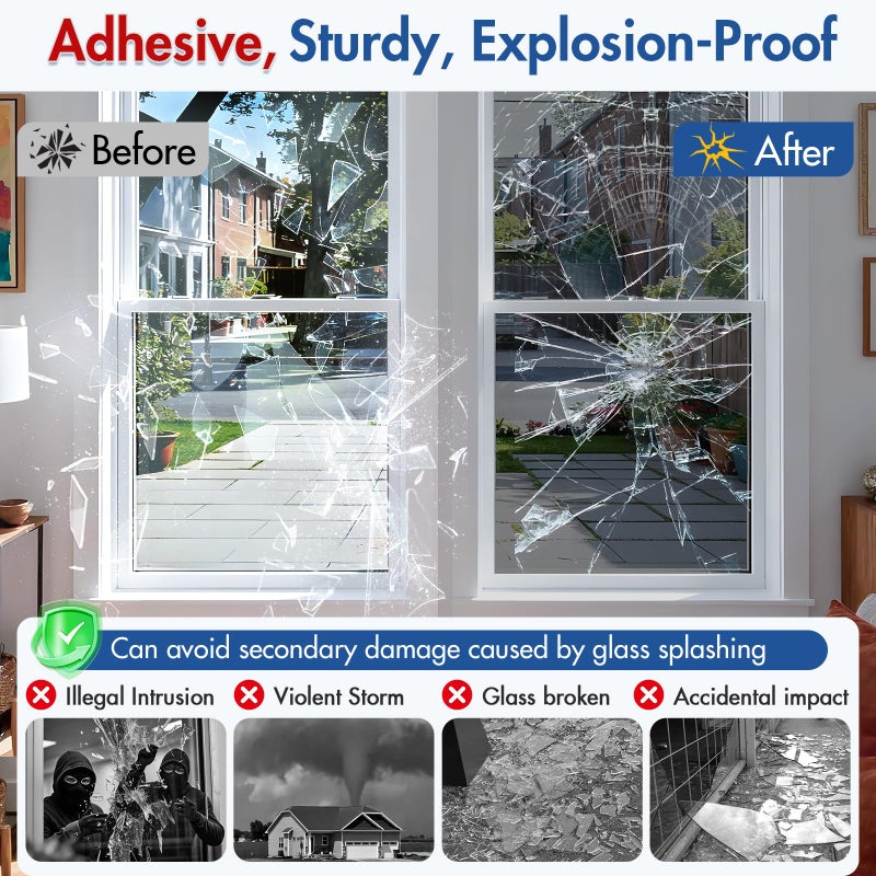Coavas One Way Privacy Window Tint for Home, Daytime Reflective Mirror Glass Film See Out Not in, Heat & UV Blocking for Balcony/Living Room Large Windows with 3 Tools, 17.5 x 78.7 Inch, Black - Image 5