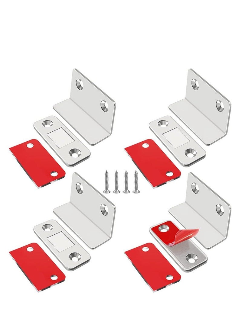Generic 4-pack magnetic door buckles, ultra-thin cabinet magnets, stainless steel cabinet door magnetic buckles  - Image 1