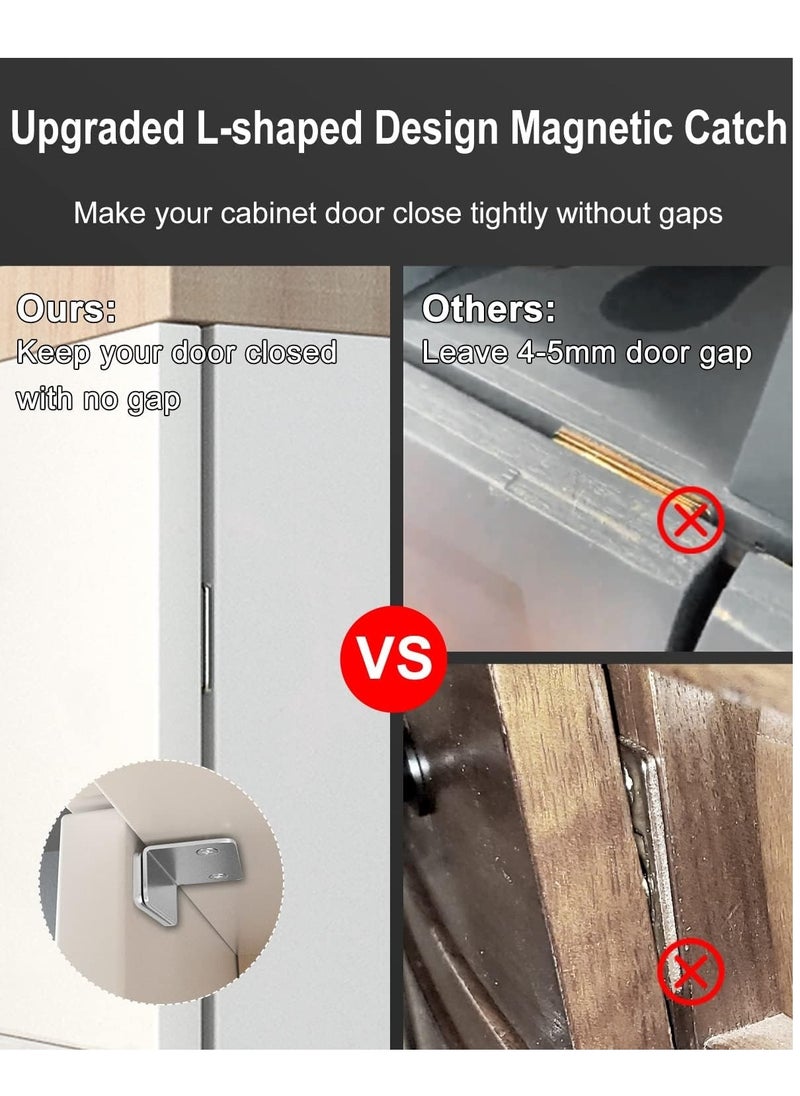 Generic 4-pack magnetic door buckles, ultra-thin cabinet magnets, stainless steel cabinet door magnetic buckles  - Image 4