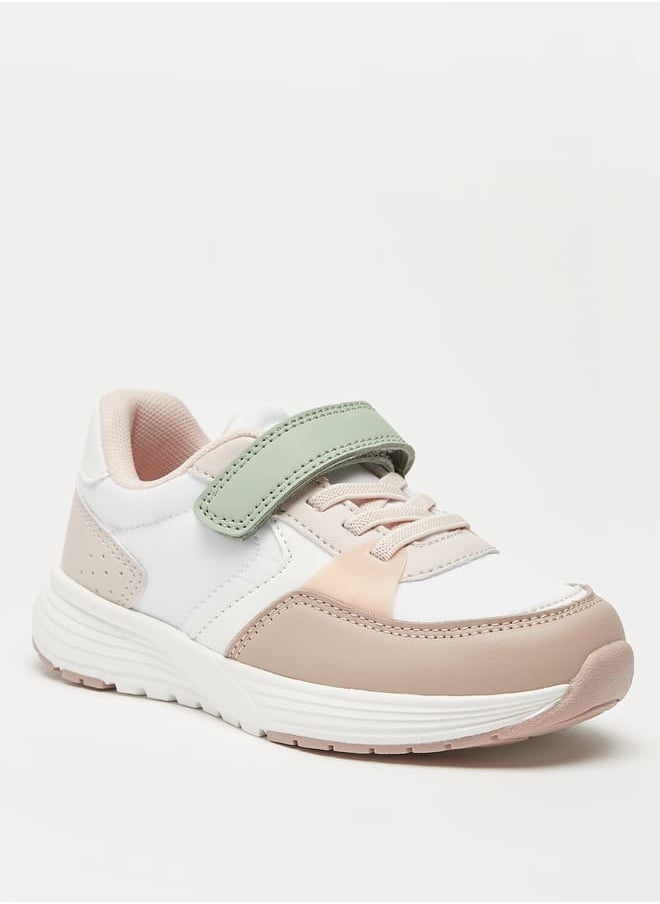 JUNIORS Colourblock Sneakers with Hook and Loop Closure  - Image 1