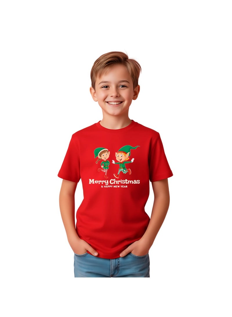 برينت شوب فور مي تي شيرت عيد ميلاد سعيد للأطفال - تي شيرت قطني بأكمام قصيرة للجنسين ورقبة دائرية - ملابس للعطلات للأولاد والبنات - تي شيرت ناعم ومريح للحفلات - Image 1