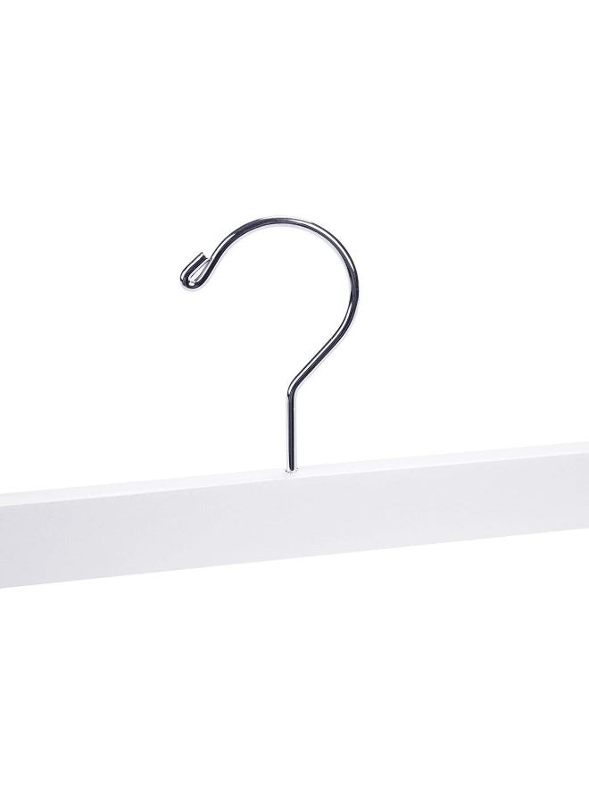 Nature Smile Wooden Trousers Hangers Solid Lotus Wood Deluxe Wooden Pants Hangers Bottom Hanger Jeans Hanger Skirt Hanger with 2-Adjustable Clips Anti-Rust Hook Pack of 10 (White) - Image 4