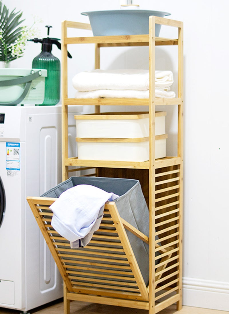 Sharpdo 4-Layer Multifunctional Bathroom Storage Drawer Cabinet With Canvas Storage Box 40*30*119cm  - Image 4