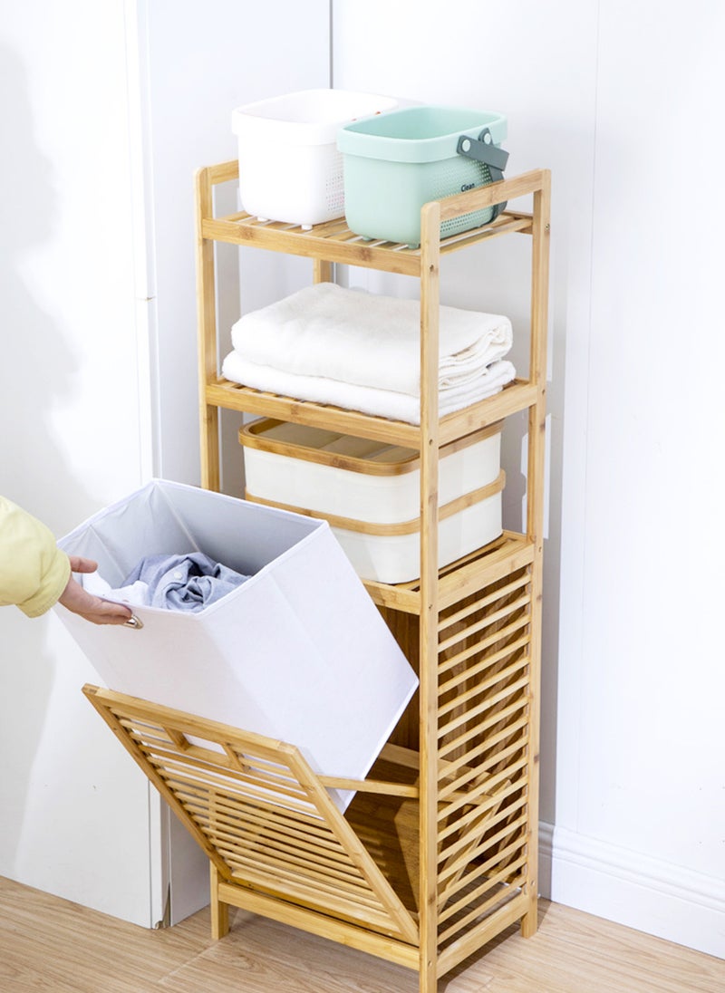 Sharpdo 4-Layer Multifunctional Bathroom Storage Drawer Cabinet With Canvas Storage Box 40*30*119cm  - Image 2