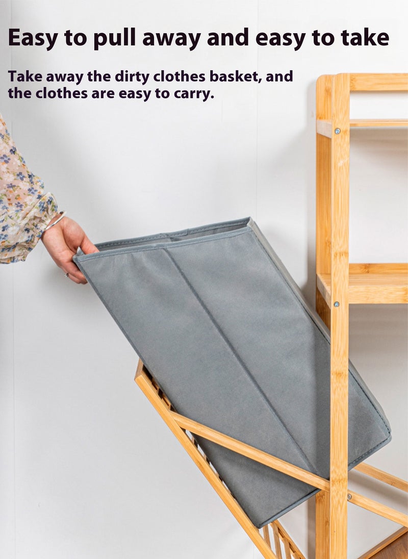 Sharpdo 4-Layer Multifunctional Bathroom Storage Drawer Cabinet With Canvas Storage Box 40*30*119cm  - Image 5