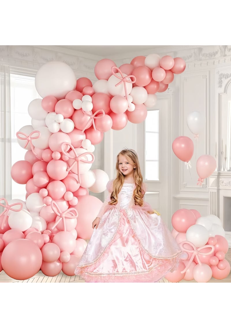 121Pcs Pink Bow Series Decorative Balloon Arch Garland Set,Perfect for Graduation Baby Shower Wedding Birthday Bachelorette Party Backdrop Decoration,Suitable for Indoor and Outdoor(Includes Balloon Pump) - Image 4
