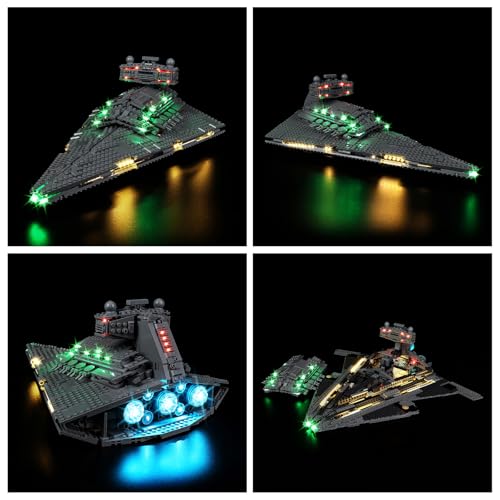 Kyglaring LED Light Kit Compatible with Lego Imperial Star Destroyer 75394 Building Blocks Upgraded Lighting Accessories for 75394 Model Set Lights Only Model Not Included Classic Version - Image 5