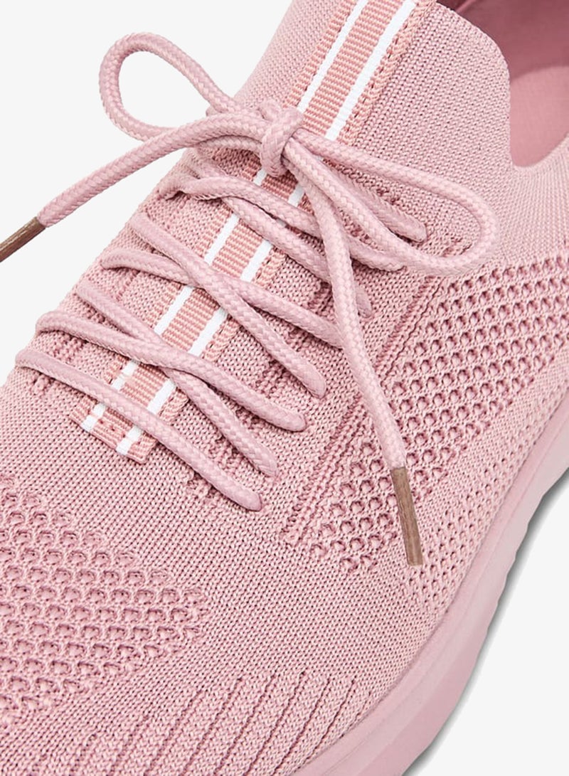 Oaklan by Shoexpress Women's Textured Lace-Up Sports Shoes with Pull Tabs - Image 4