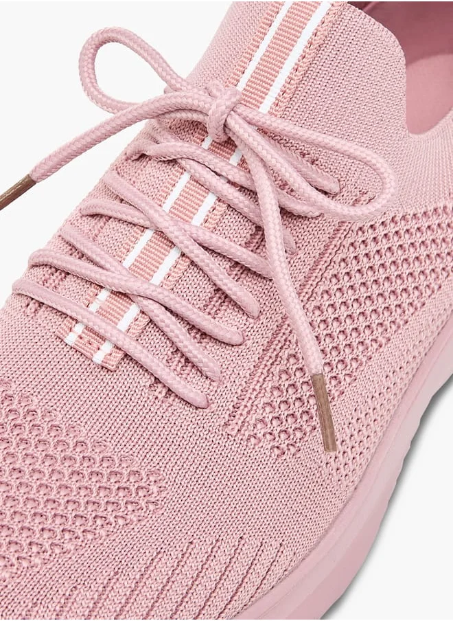 Oaklan by Shoexpress Women's Textured Lace-Up Sports Shoes with Pull Tabs