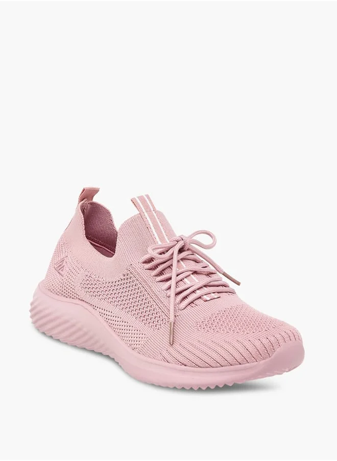 Oaklan by Shoexpress Women's Textured Lace-Up Sports Shoes with Pull Tabs