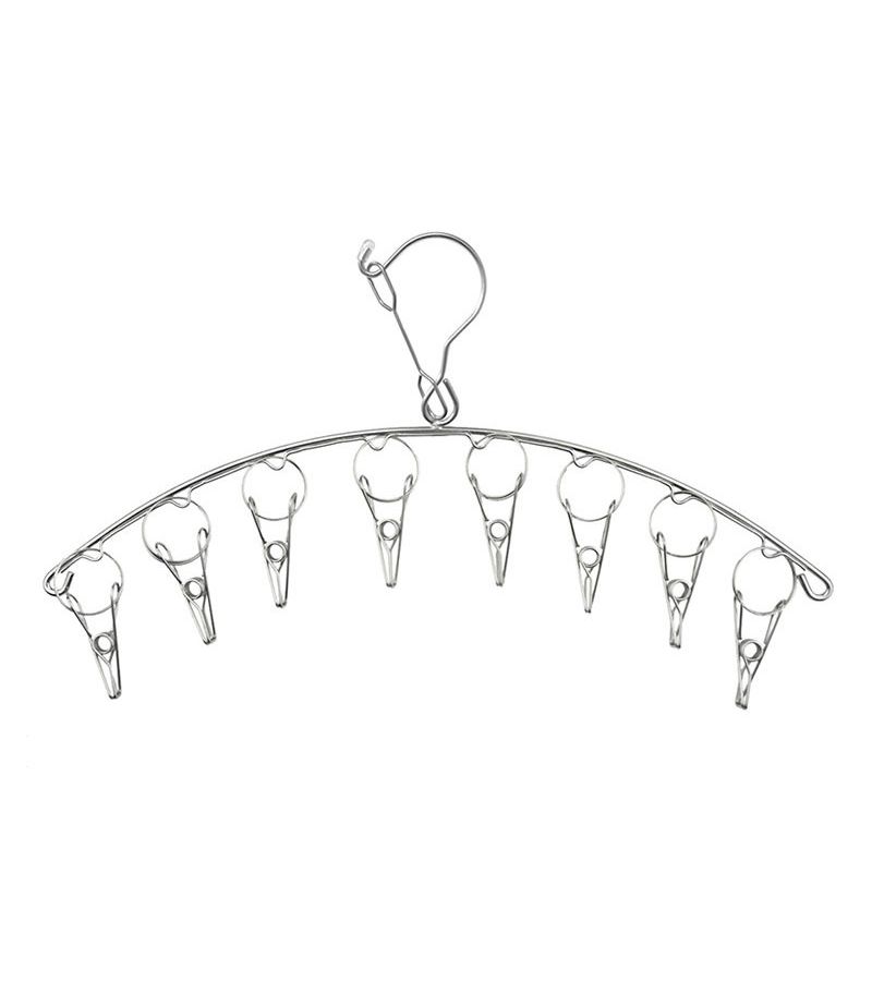 1 Set Stainless Steel Windproof Multi Clip Clothes Hangers With 16 Clips For Drying Underwear Socks Tops And Delicates Easy Design Indoor Outdoor Drying Rack - Image 5