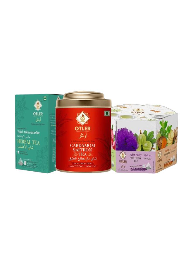 Otler SAFFRAON TEA + TULSI ASHWGANDHA TB + HEXAGON PACK TB - Image 1