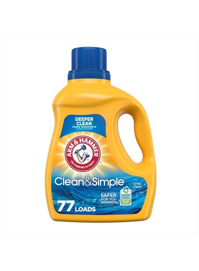 Arm & Hammer Clean & Simple, 77 Loads Liquid Laundry Detergent, 100.5 Fl oz - Image 1