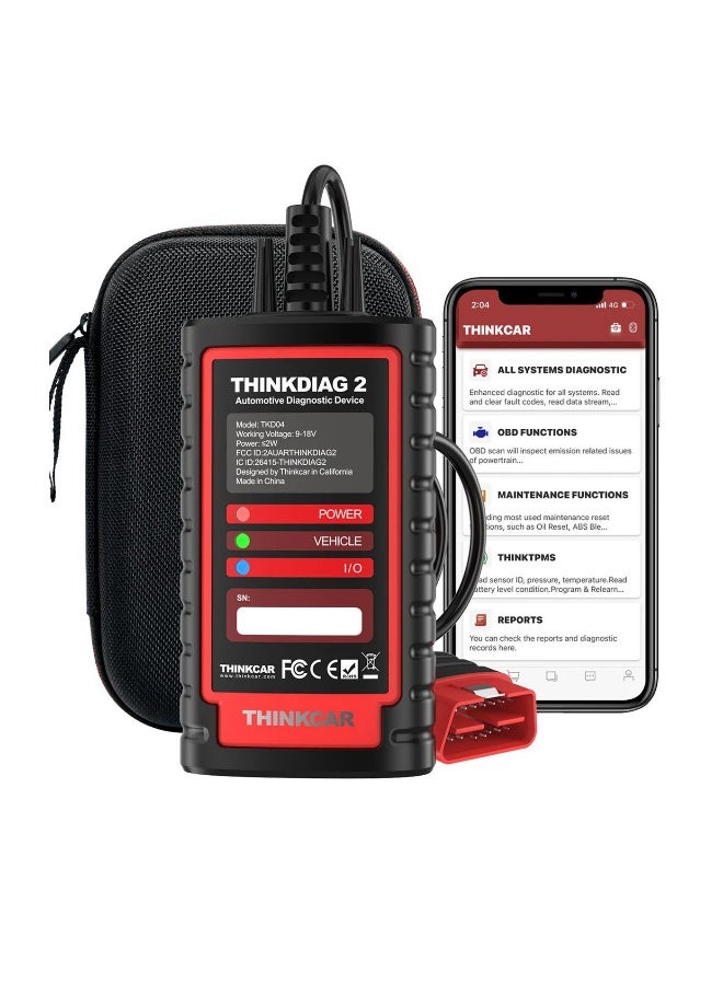Thinkcar ThinkDiag 2 Bluetooth OBD2 Diagnostic Scanner for All Vehicles with 15 Reset Functions for All System Diagnostic Support OBDII / EOBD / CAN-FD Protocol 1 Year all Software Free - Image 1